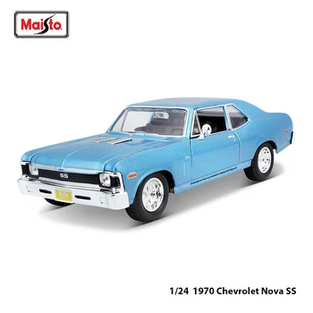 Maisto 1:24 1970 Chevrolet Nova SS Ļoti sīki die-cast precizitāti Sakausējuma auto modelis kolekcija dāvanu Classic Classic Car
