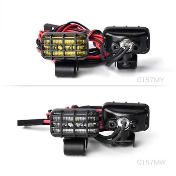 17 mm taisnstūra LED spot gaismas ar abažūrs, ko izmanto 1/10 TRX4 Defender Bronco TRX6SCX10 RC tālvadības automašīnas