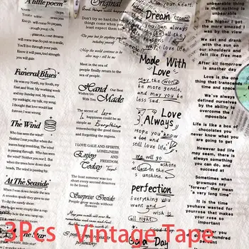 3Pcs Etiķetes, Caurspīdīgs DIY Norāda, angļu valodas Frāze Scrapbooking Uzlīmes Materiāla Lentes Vintage Lentes Uzlīmes Vēstuli