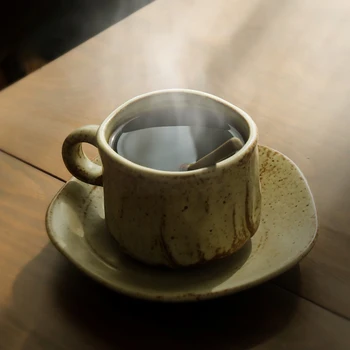 Japāņu Radošo Stilu Roku Darbs Keramikas Kafijas Tasi Šķīvītis Vintage Kafijas Tasi Uzstādīt Pēcpusdienas Tējas Tasi Espresso Kafijas Tases, Dāvanas