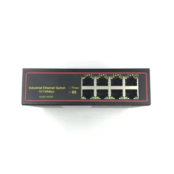 5V-58V 8 port 10/100M DIN-Sliede Neapsaimniekotu industriālie Ethernet Komutatori