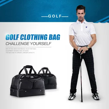 Golfa Apģērbu Soma Vīriešiem Melnas Kurpes Paketi, Somas Lielu Jaudu divstāvu Drēbes Maiss