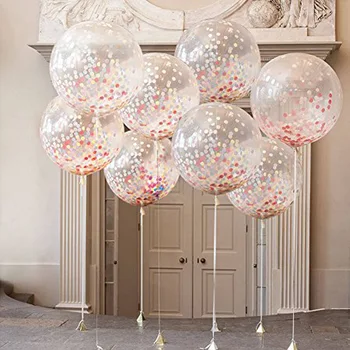 36 collu kārta caurspīdīga papīra gaisa balonu, t kāzu izkārtojumu lielajiem baloniem, konfeti lin3761