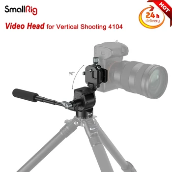 SmallRig 4104 Video Galvu, lai Vertikālā Fotografēšana Ātri Pārslēgties Horizontāls Rokturis Regulējams Viegls Portatīvie Fluid Video Head