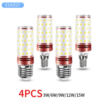 4gab LED Kukurūzas Spuldzes E27 E14 Spuldzes 220V LED Lampas, Lustras Sveču Gaismā Mājas Apdare