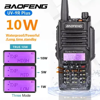 2023 Baofeng UV9R Plus Ūdensizturīgs Walkie Talkie, UV-9R plus Dual Band Pārnēsājamās CB Ham Radio FM Transīvers divvirzienu Radio