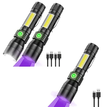 UV Lukturīti, Violeta Gaisma,Super Spilgti Mazo Ūdensizturīgs Lādējams Magnētiskās LED Lukturītis,Kabatas Flash Gaismas