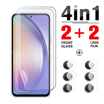 4-IN-1 Mīksts Pilnībā Segtu Hidrogelu Filmas Par Samsung Galaxy A54 A40 A41 A42 A50 A50s A51 A52 A52s A53 Kameras Objektīvs Filmas Aizsargātu