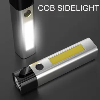 Mini LED Lampiņu USB Lādējamu Āra Portatīvo Izjādes Ūdensizturīgs Spilgts Lukturītis ar Sānu Gaismas Prožektoru Izgaismotas