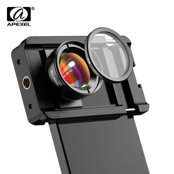 APEXEL Jaunu Upgrated 4k HD 100mm makro objektīvu Ar CPL filtru Universālā Skava Mikro Lēcas iPhone, Samsung un visi viedtālruņi