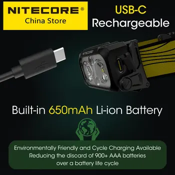 Sākotnējā NITECORE NU25 USB-C Uzlādējams Lukturis Iebūvēts Akumulators,Trīs Gaismas Avots Lukturu Braukšanas Treka Backpacker
