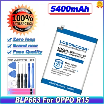LOSONCOER 5400mAh BLP623 Mobilā Tālruņa Akumulatoru OPPO R9S Plus Akumulators