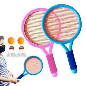 Bērniem Badmintona Rakešu Komplekts Viegls Bērniem Teniss Badmintons Rotaļlietas Bērniem Tenisa Raketes Bumbiņas Ar Ģimenes Spēle