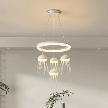 Ziemeļvalstu radošo medūzas lustra stilīgu atmosfēru LED restorāns bārs personalizētu logu lustra