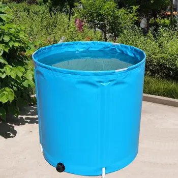 Pielāgot 0,75 mm Zila PVC Audekla Ūdens Dīķis Ar Atbalsta Mājas, Dārza Apūdeņošanas Ūdens Tvertnes Apļveida Baseins
