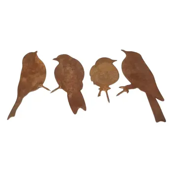 4 Pack Sarūsējis Patina Metāla Putnu Silueti Dārza Žogu Dekoru Dzenis Valsts Mākslas Pagalmā Dārza Apdare, Metāla Putns