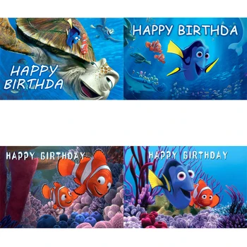JAUNĀS Disney Multfilmas Meklējot Nemo Tēmu Dzimšanas dienas svinības Fotogrāfijas Apdare Fona Pielāgotus Priekšmetus, Aksesuārus Bērnu Duša Dāvanu Zēns
