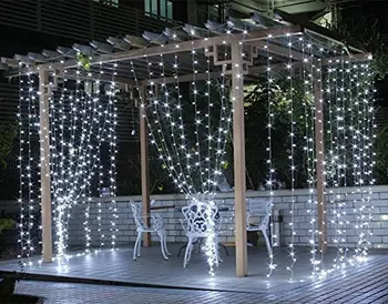 3*3M LED Aizkaru Gaismas Stīgu Kāzu Dekorēšana Svinīgiem Ziemassvētku Lāsteku Gaismas Dārza Piederumi, Āra Zvaigžņu String Gaismas