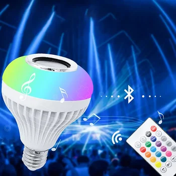 Spuldzes Bluetooth Lampas, LED Spuldze E27 Bluetooth Skaļrunis Mūzikas Spuldzes Smart Lampu Droselēm App 12W Mūzikas RGB Dekoru Smart Home