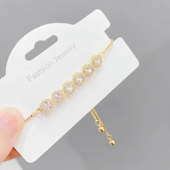 Modes Mikro Inkrustēts Zircon Pull Aproce Sieviešu Korejas Elegants Super Flash Jewelrying Pušķis Rokas String