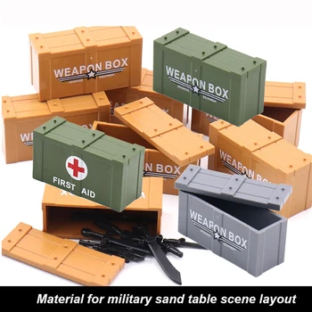 Simulācijas Miniatūro Ieroci Box Modeļa Veidošanas Bloku Montāža Rotaļlietu Militāro Smilšu Galda, Skatuves Izkārtojums Diorāma Komplekti, 5gab/Daudz