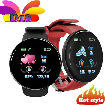 D18 Smartwatch Vīriešu, Sieviešu, sporta, fitnesa izsekošanas asins spiediena monitoringa Bluetooth pedometrs pulkstenis skatīties PK Y68 D13 T500 X7 X8
