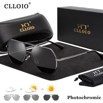 CLLOIO Modes Laukumā Photochromic Saulesbrilles Vīriešiem, Sievietēm Polarizētas Saules Brilles Hameleonu Brilles, Anti-glare Braukšanas Oculos de sol