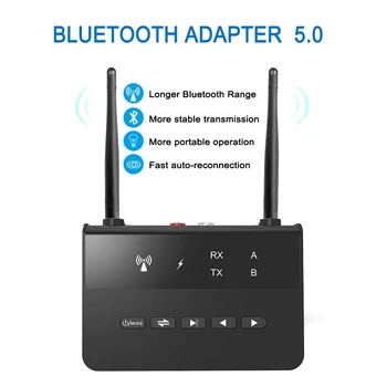 262ft/80M CSR Bluetooth 5.0 Audio Raidītājs Uztvērējs Apiet Aptx LL Zema Latentuma Bezvadu Adapteris 3,5 mm AUX TV AUTO