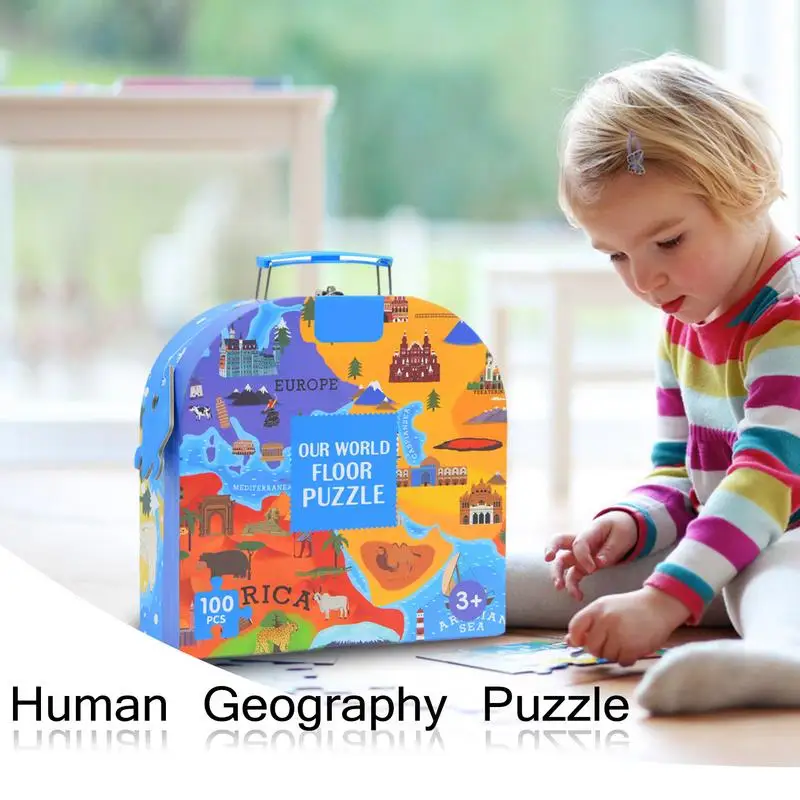 100gab Kartes Puzzle Zīdaiņu Un mazu Bērnu Agrīnās Izglītības Apgaismības Mācību Ģeogrāfija Izziņas Rotaļlietas
