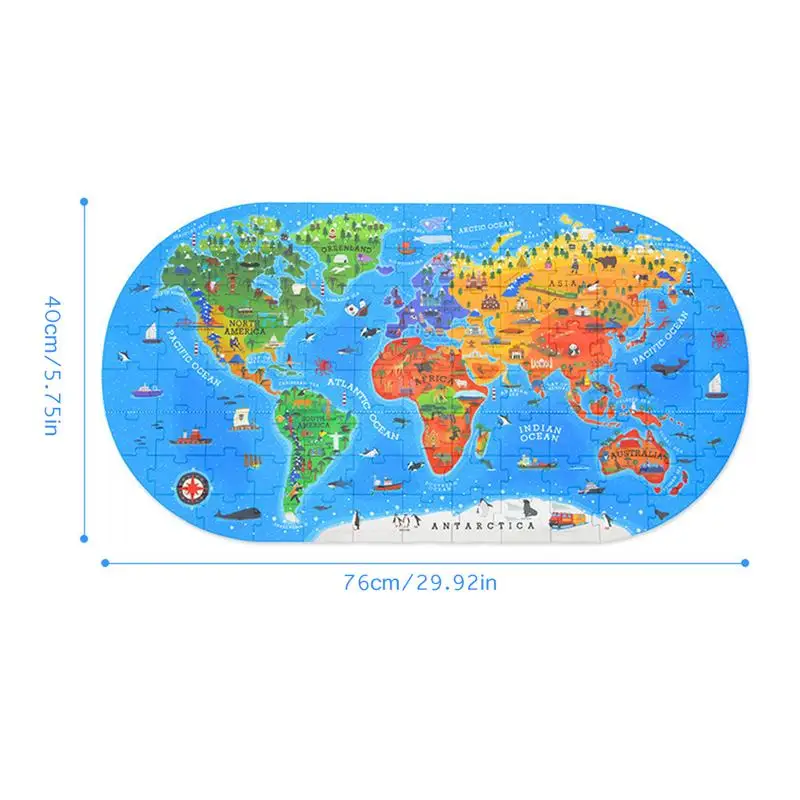 100gab Kartes Puzzle Zīdaiņu Un mazu Bērnu Agrīnās Izglītības Apgaismības Mācību Ģeogrāfija Izziņas Rotaļlietas