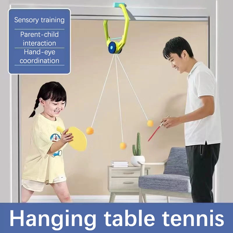1Set Indoor Galda Tenisa Self-mācību komplektu Karājas PingPong Treneris Mājās Vecāku-bērnu Mijiedarbību Dubultā Sarunu Ierīces