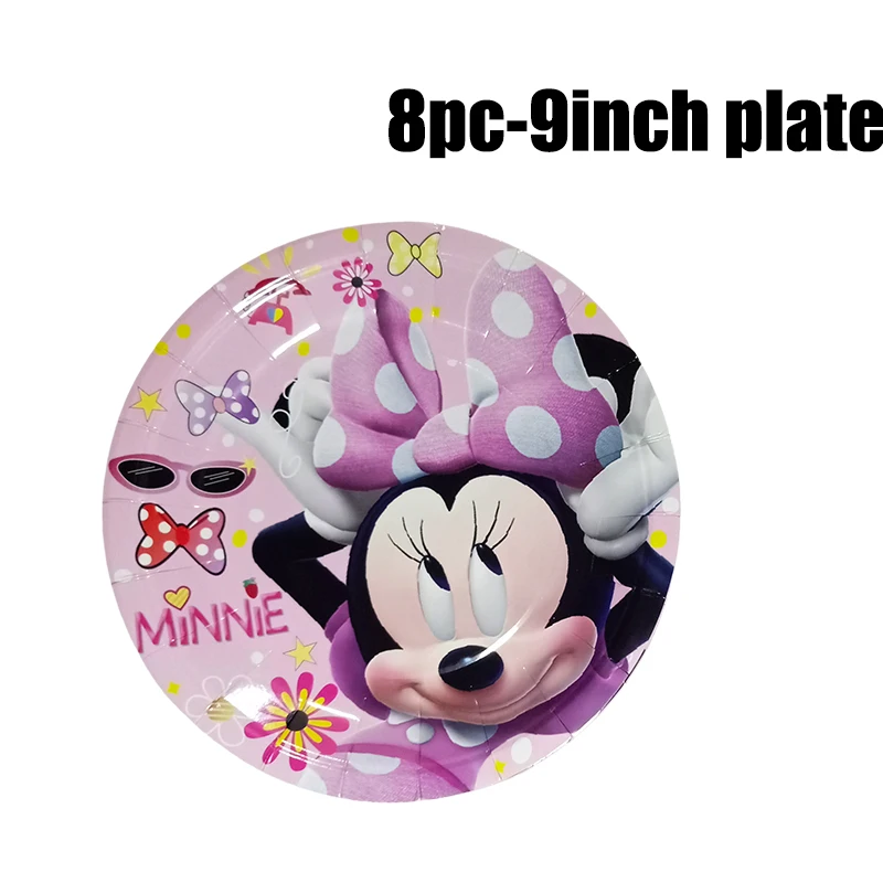 Disney Jaunu Minnie Mouse Motīvu Bērnu Duša Puse, Vienreizējās lietošanas trauki Dzimšanas dienas svinības Dekors Bērniem Meitene Puse Piegādēm Apdare