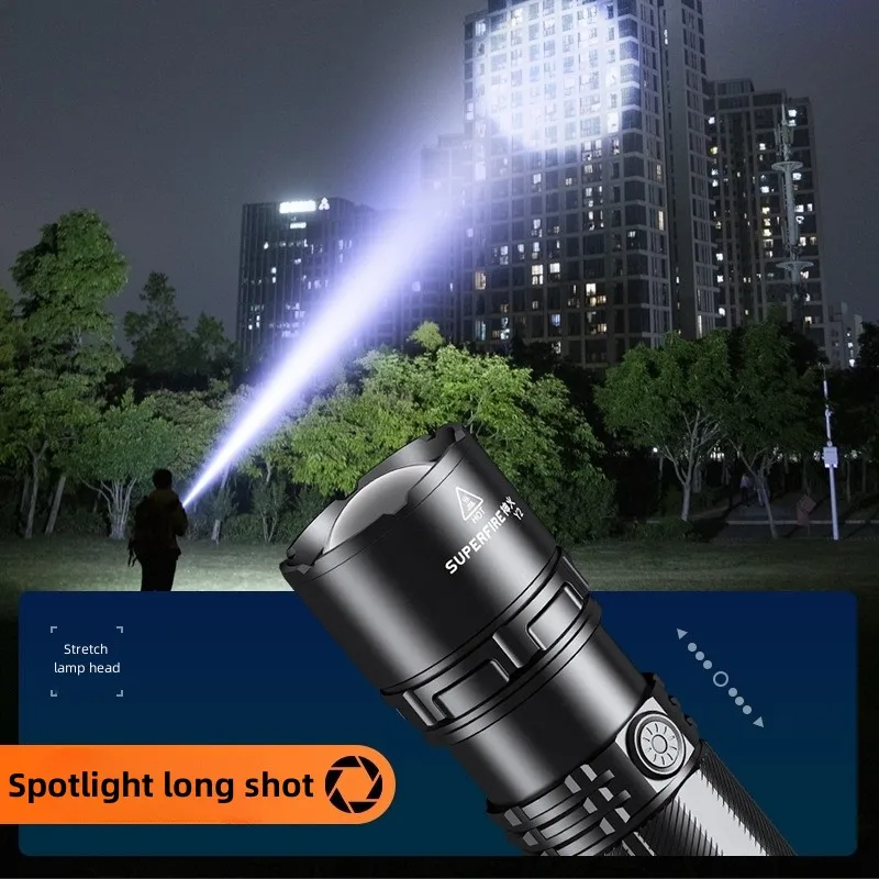 SuperFire Y2 1000M Spēcīgs LED Lukturīti Tipa c Uzlādējams 8000mAh Tālummaiņas Taktiskās Laternu tālsitienu Lāpu Āra Pārgājieni