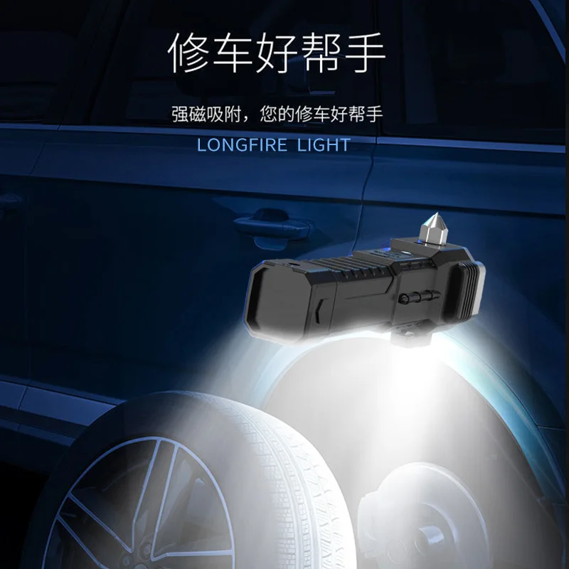 Taktiskā LED Lukturīti USB Lādējamu Akumulatoru Flashlamp Daudzfunkcionālo Automobiļu Drošības Āmuru Logu Breaker Self Defense Laternas