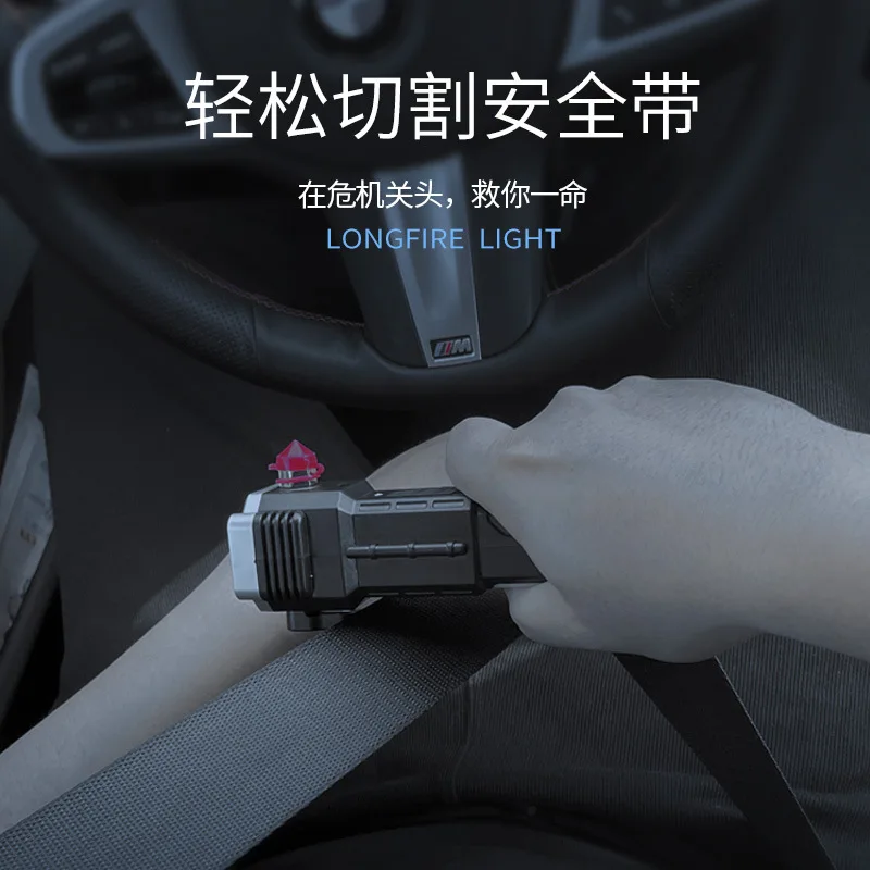 Taktiskā LED Lukturīti USB Lādējamu Akumulatoru Flashlamp Daudzfunkcionālo Automobiļu Drošības Āmuru Logu Breaker Self Defense Laternas