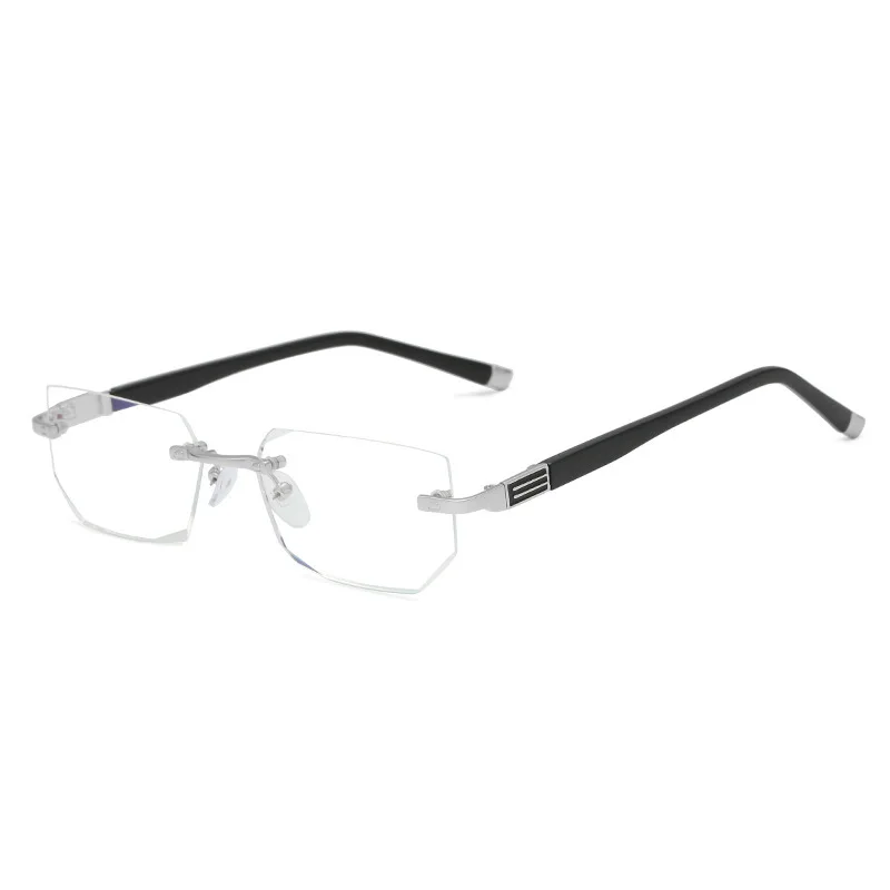 Zilā Gaisma Pretbloķēšanas Lasīšanas Brilles vīriešu Dimanta Griešanas bez apmales Brilles Rāmis Anti Nogurums Hyperopia Presbyopic Brilles